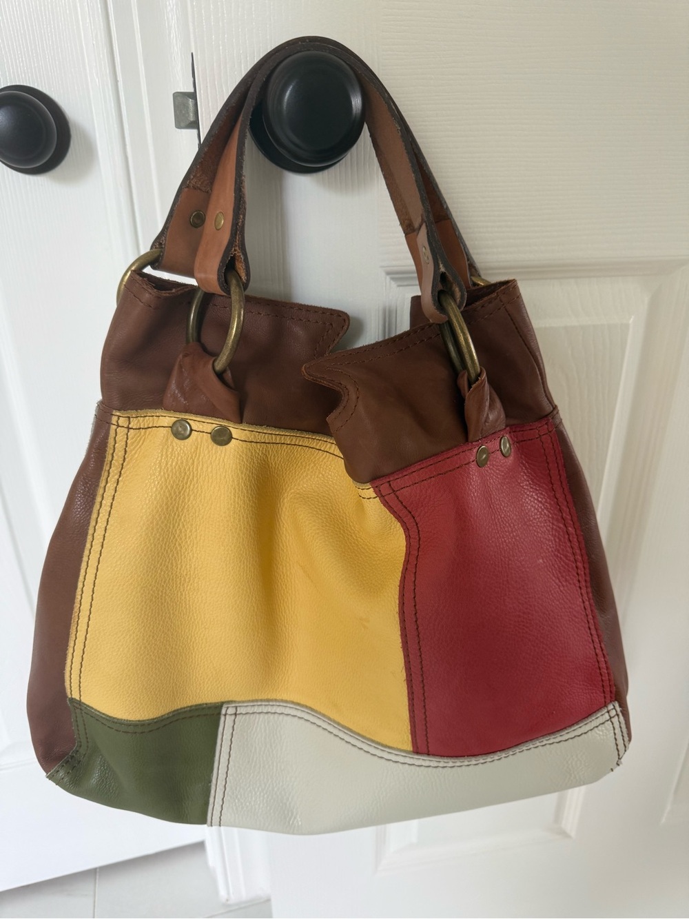 Lucky Brand Multi-Color Leather Patchwork Tote Bag
